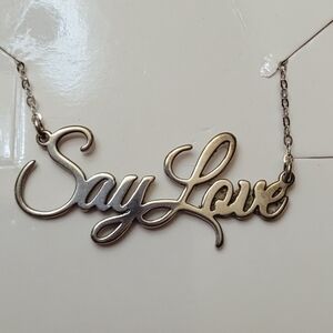 Gold 'Say Love' Necklace